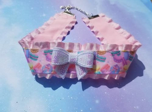 Pastel Jellybean Ribbon Choker (Available With or Without Center Bow) Scary Aliens