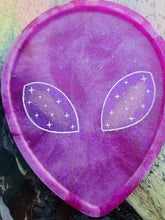 Load image into Gallery viewer, Pink Glitter Alien Jewelry Tray Scary Aliens
