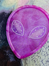 Load image into Gallery viewer, Pink Glitter Alien Jewelry Tray Scary Aliens
