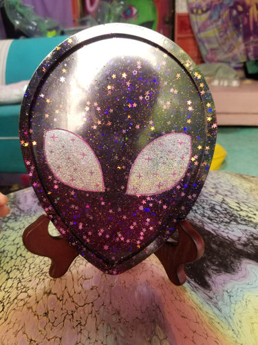 Pink Holographic Alien Rolling Tray Scary Aliens