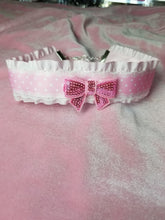 Load image into Gallery viewer, Pink Kawaii Choker (Available With or Without Center Bow) Scary Aliens
