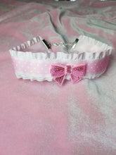 Load image into Gallery viewer, Pink Kawaii Choker (Available With or Without Center Bow) Scary Aliens
