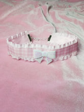 Load image into Gallery viewer, Pink Microhearts Kawaii Ribbon Choke (Available With or Without Center Bow) Scary Aliens
