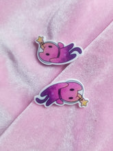 Load image into Gallery viewer, Pink Space Cat Barrettes Set Scary Aliens
