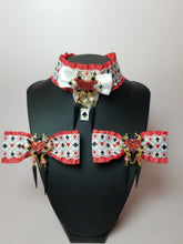 Load image into Gallery viewer, Queen of Hearts Luxury BDSM Collar and Bow Set Scary Aliens
