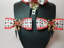 Load image into Gallery viewer, Queen of Hearts Luxury BDSM Collar and Bow Set Scary Aliens
