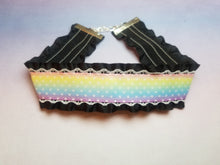 Load image into Gallery viewer, Rainbow Gradient Ribbon Choker (Available With or Without Center Bow) Scary Aliens
