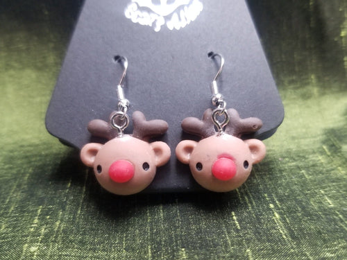 Rudolph Reindeer Earrings Scary Aliens