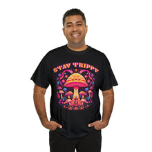 Load image into Gallery viewer, Stay Trippy Psychedelic Mushroom T Shirt Scary Aliens
