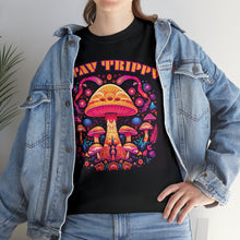 Load image into Gallery viewer, Stay Trippy Psychedelic Mushroom T Shirt Scary Aliens
