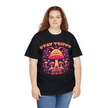 Load image into Gallery viewer, Stay Trippy Psychedelic Mushroom T Shirt Scary Aliens
