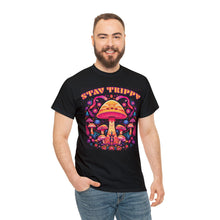 Load image into Gallery viewer, Stay Trippy Psychedelic Mushroom T Shirt Scary Aliens
