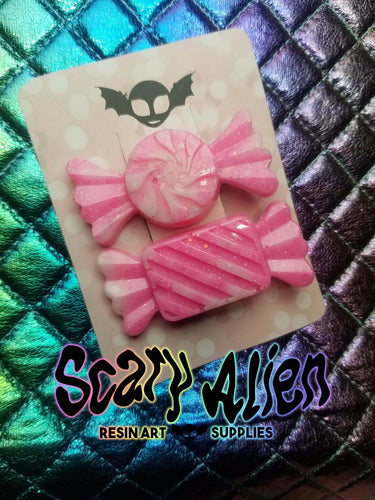 Strawberry Candy Jumbo Barrettes Set Scary Aliens