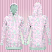 Load image into Gallery viewer, Take Your Pills Hoodie Dress- Pink Scary Aliens
