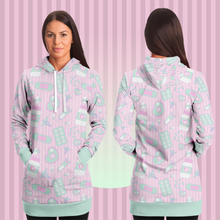 Load image into Gallery viewer, Take Your Pills Hoodie Dress- Pink Scary Aliens
