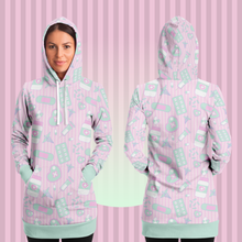 Load image into Gallery viewer, Take Your Pills Hoodie Dress- Pink Scary Aliens
