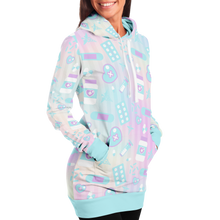 Load image into Gallery viewer, Take Your Pills Hoodie Dress- Rainbow Scary Aliens
