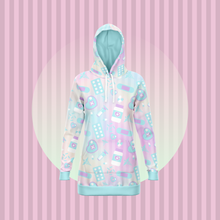 Load image into Gallery viewer, Take Your Pills Hoodie Dress- Rainbow Scary Aliens
