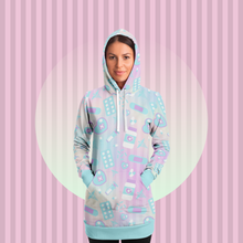 Load image into Gallery viewer, Take Your Pills Hoodie Dress- Rainbow Scary Aliens
