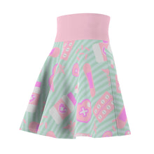 Load image into Gallery viewer, Take Your Pills Skater Skirt- Mint Scary Aliens
