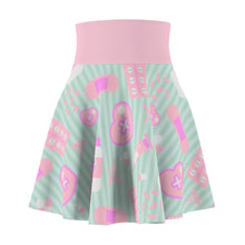 Load image into Gallery viewer, Take Your Pills Skater Skirt- Mint Scary Aliens
