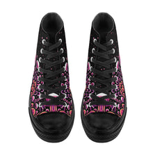 Load image into Gallery viewer, Trippy Mushroom Womens High Top Canvas Shoes- Magenta Scary Aliens
