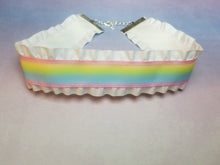 Load image into Gallery viewer, White Rainbow Ribbon Choker (Available With or Without Center Bow) Scary Aliens
