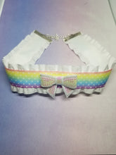 Load image into Gallery viewer, White Rainbow Ribbon Choker (Available With or Without Center Bow) Scary Aliens
