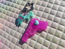 Load image into Gallery viewer, Yami Kawaii Gun Keychain - Magenta Scary Aliens
