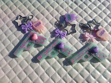 Load image into Gallery viewer, Yami Kawaii Gun Keychain - Teal Scary Aliens
