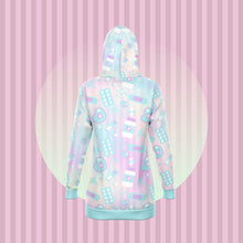 Load image into Gallery viewer, Yami Kawaii Hoodie Dress- Rainbow Scary Aliens
