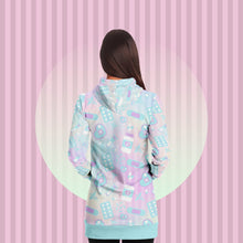 Load image into Gallery viewer, Yami Kawaii Hoodie Dress- Rainbow Scary Aliens
