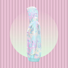 Load image into Gallery viewer, Yami Kawaii Hoodie Dress- Rainbow Scary Aliens
