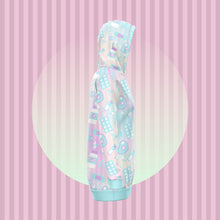 Load image into Gallery viewer, Yami Kawaii Hoodie Dress- Rainbow Scary Aliens
