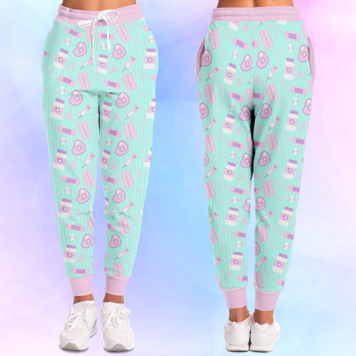 Yami Kawaii Medical Joggers- Mint Scary Aliens