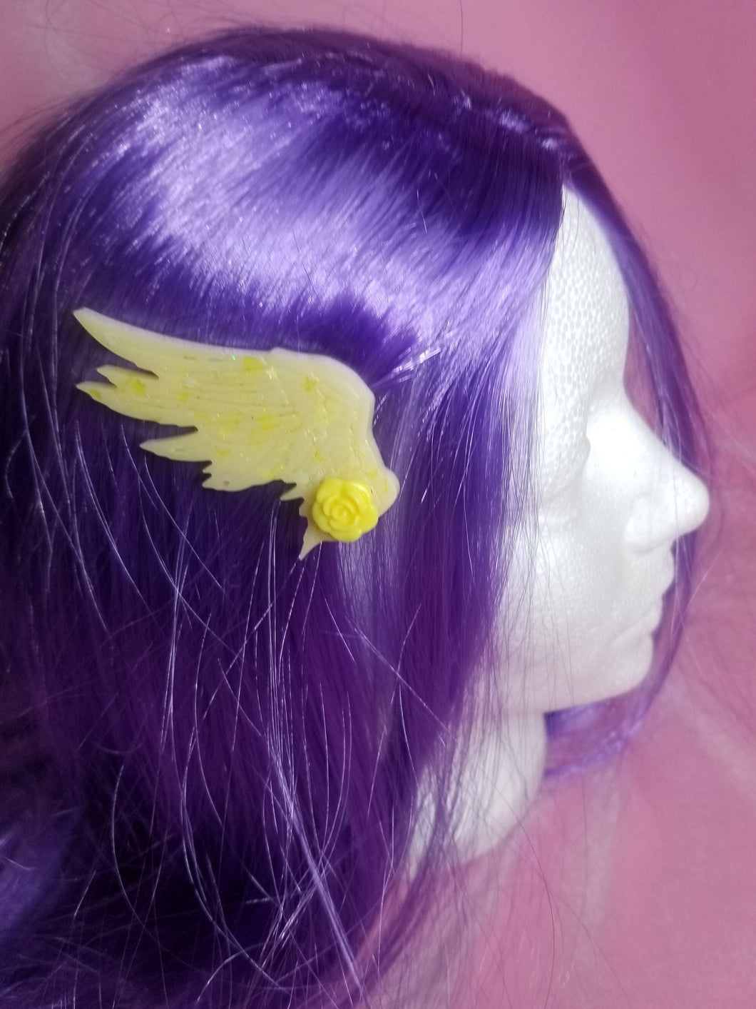 Yellow Rose Cosplay Wings Barrettes Set Scary Aliens