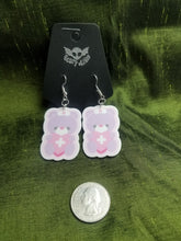 Load image into Gallery viewer, Lavender Nurse Bear Earrings
