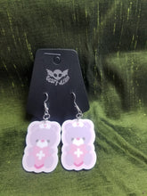 Load image into Gallery viewer, Lavender Nurse Bear Earrings
