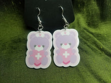 Load image into Gallery viewer, Lavender Nurse Bear Earrings
